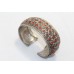 Bangle Cuff Bracelet Sterling Silver 925 Coral Gem Stone Handmade Women C458